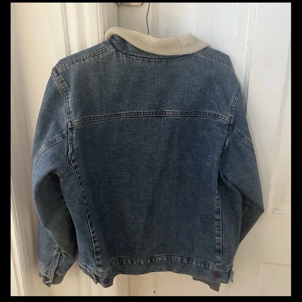 Vintage Ralph Lauren Denim Trucker Jacket Lined Sherpa Women's Large Petite - Picture 3 of 6